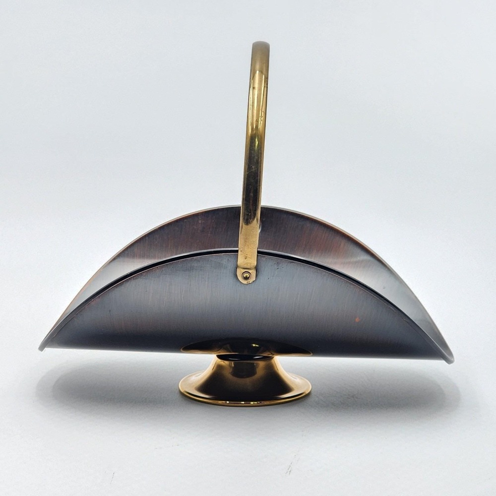 1970s Coppercraft Guild Copper Brass Miniature Gathering Basket MCM Hearth Decor